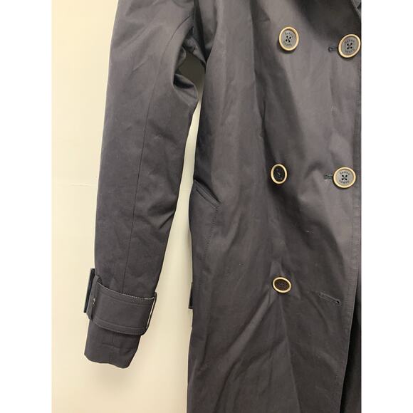 HERNO Rain Collection Laminar Size 44 Double Breast Trench Coat Navy Italy - Picture 3 of 7